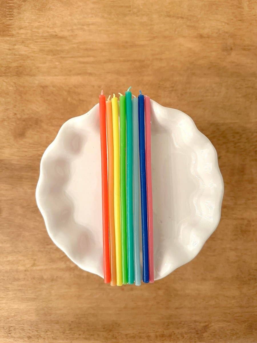 Rainbow Beeswax Birthday Candle Set