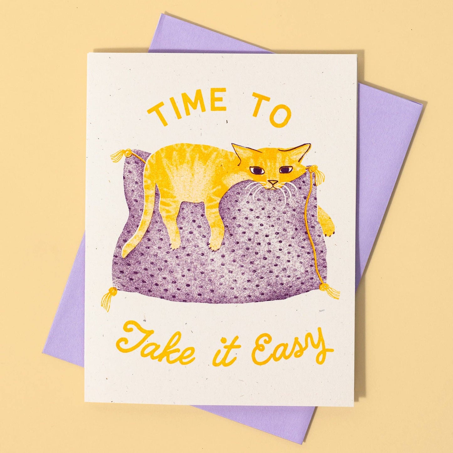 Time to Take it Easy Risograph Card