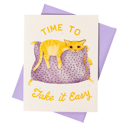 Time to Take it Easy Risograph Card