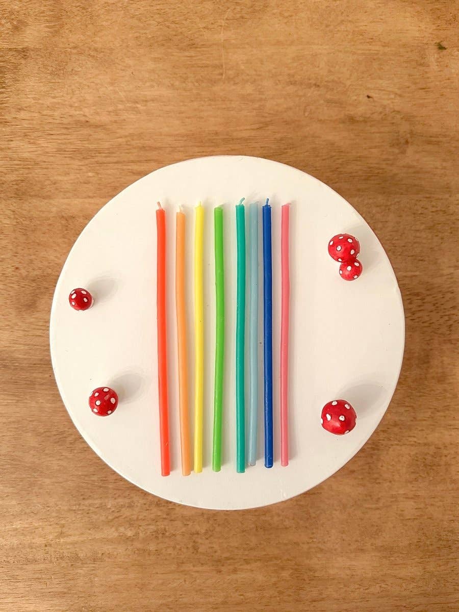 Rainbow Beeswax Birthday Candle Set
