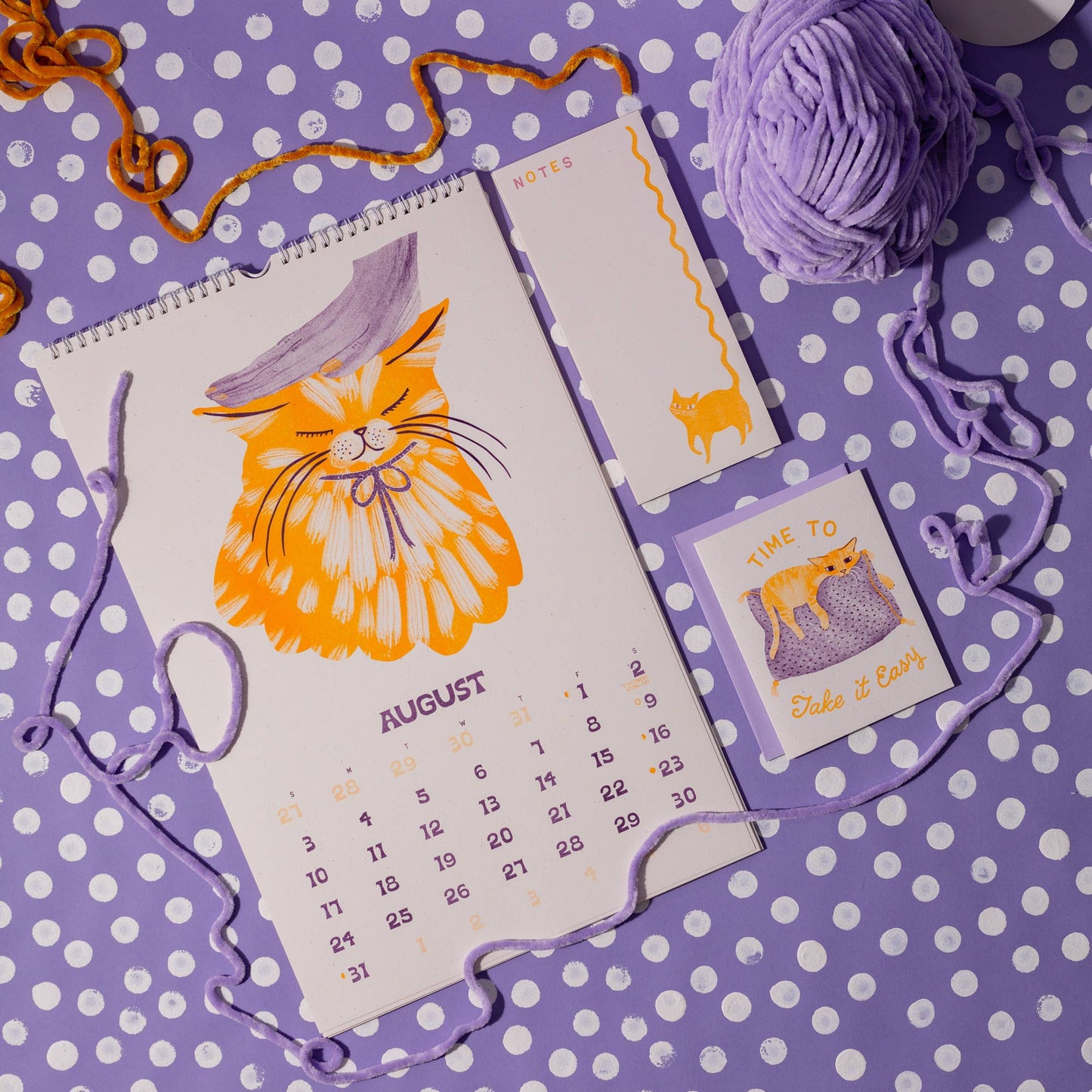 Time to Take it Easy Risograph Card