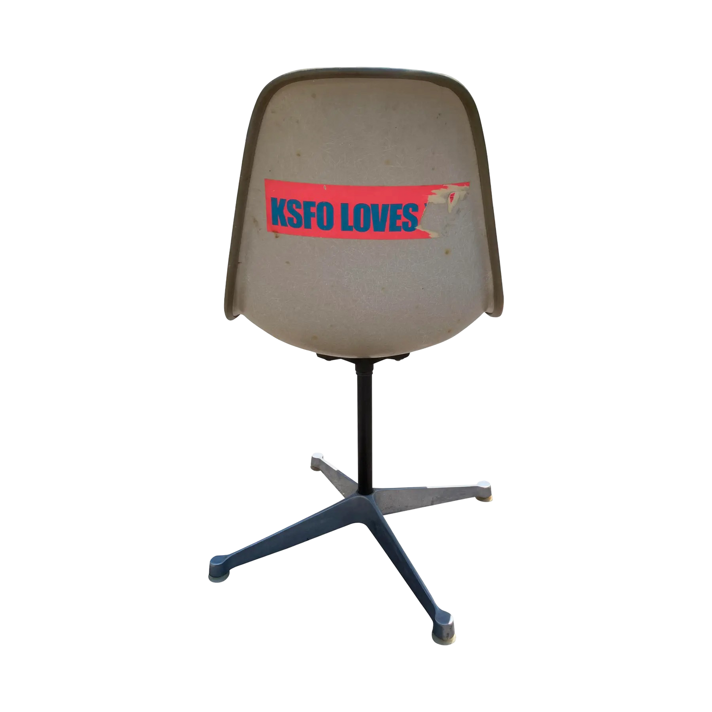 1960s Eames Swivel Desk Chair in Purple Fabric