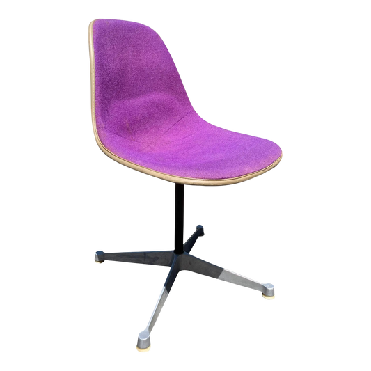1960s Eames Swivel Desk Chair in Purple Fabric