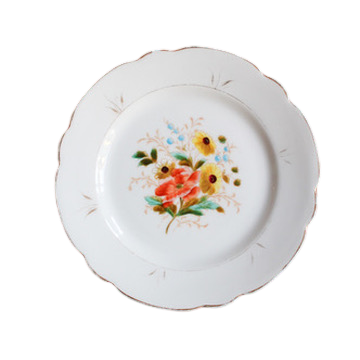 Victorian Floral Dessert Plates Set of 4
