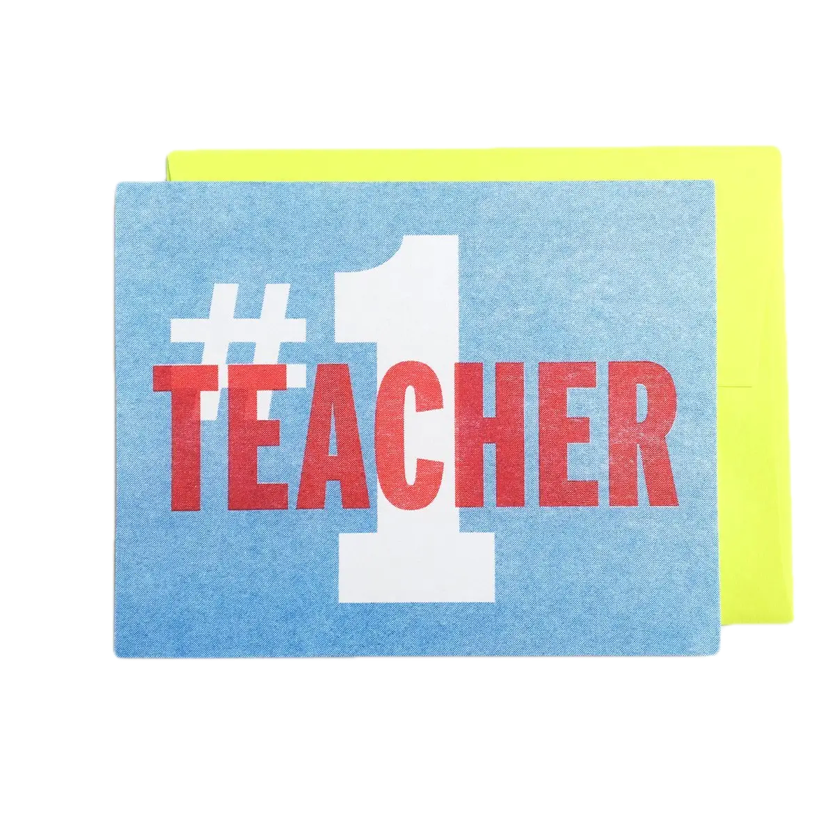 #1 Teacher Risograph Card