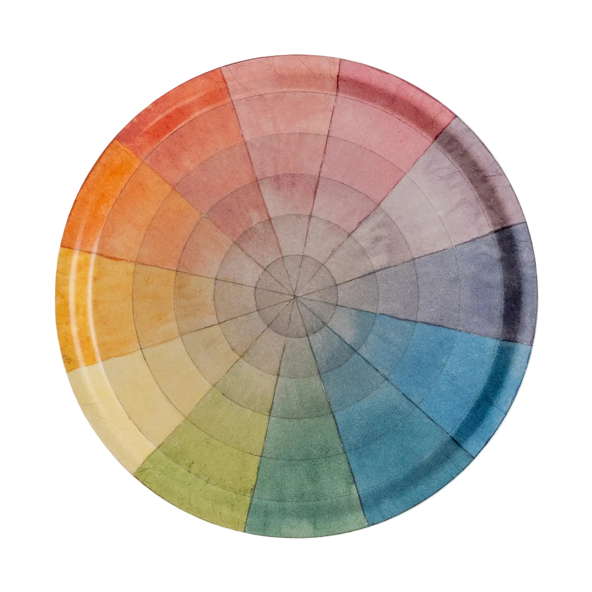 Birchwood Round Tray - Vintage Colour Wheel