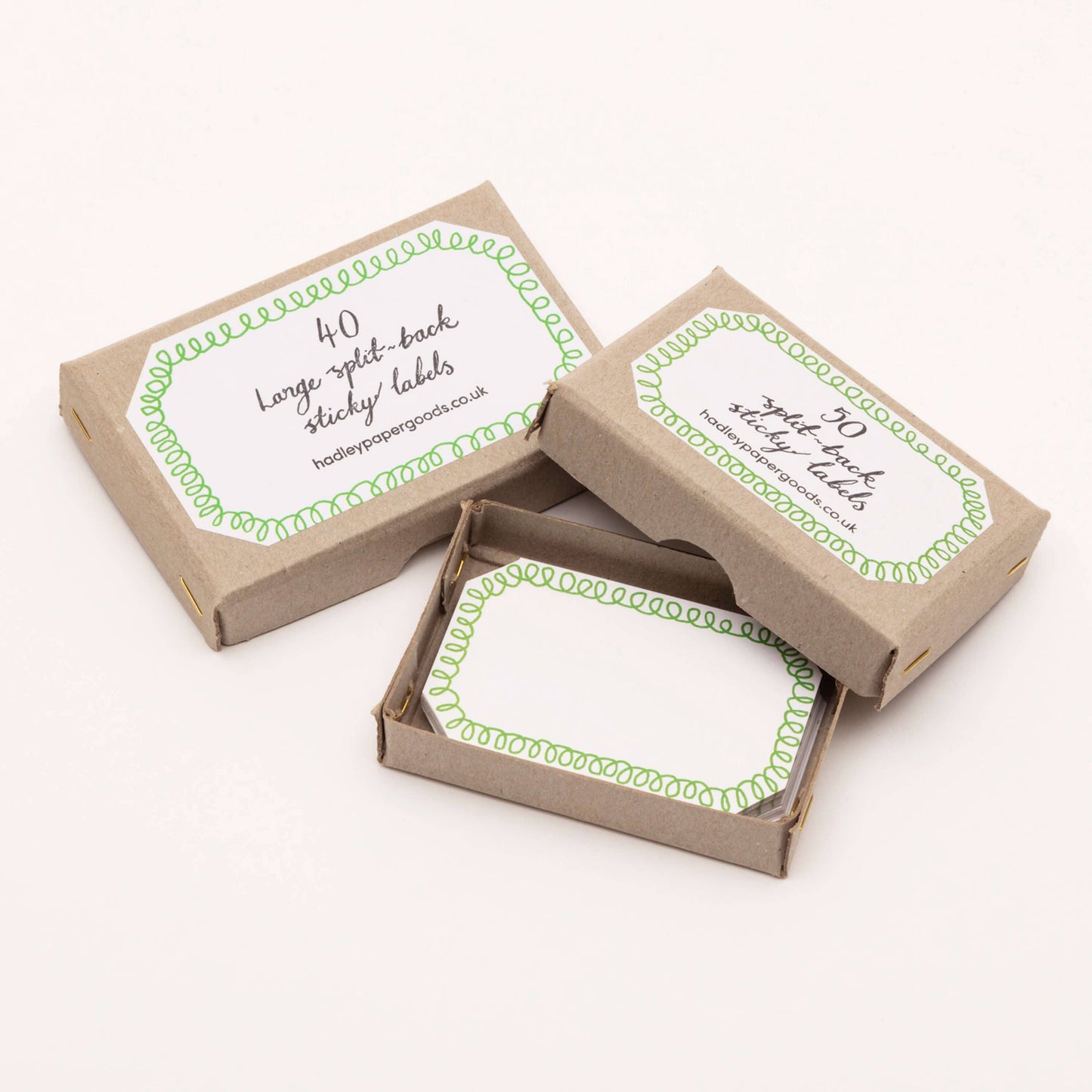 Small Gift Label Stickers - Loopy Green, Box of 50