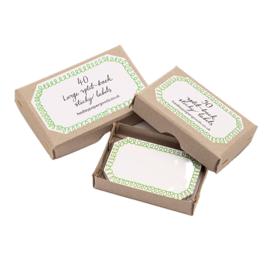 Small Gift Label Stickers - Loopy Green, Box of 50