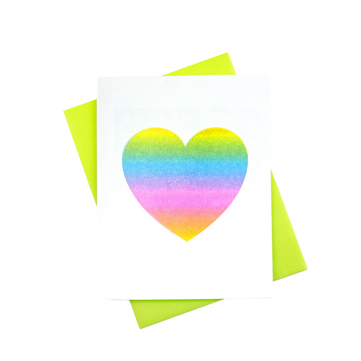 Rainbow Heart Risograph Card