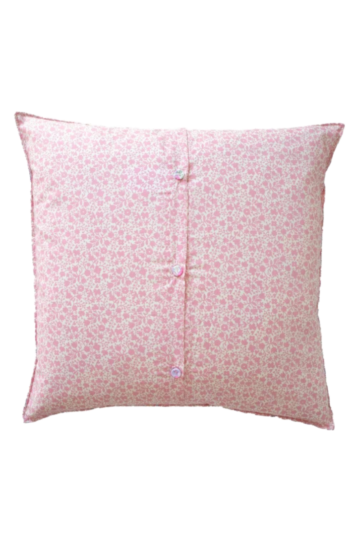 LIberty Print Patchwork Cushion - Pink Squares