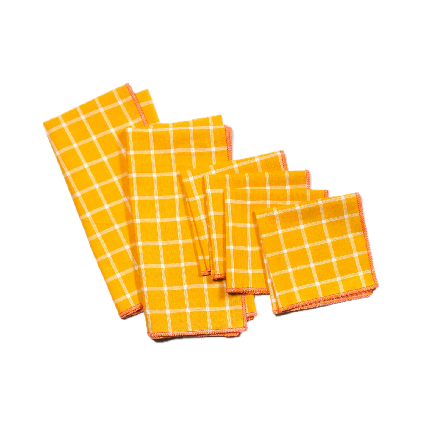 Yellow Windowpane Napkins - Set of 4