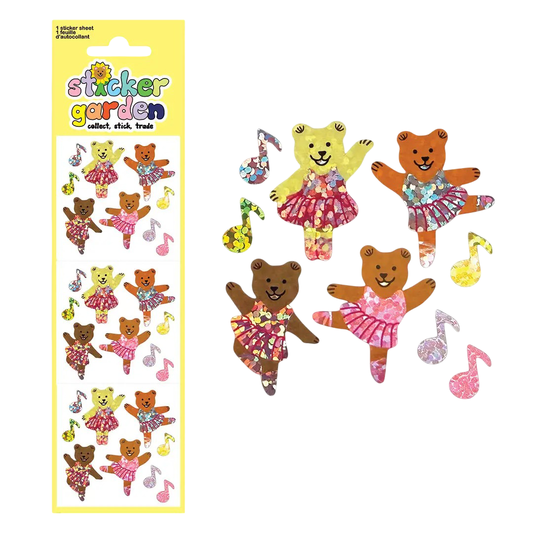 Sparkle Ballerina Bears Mini Stickers