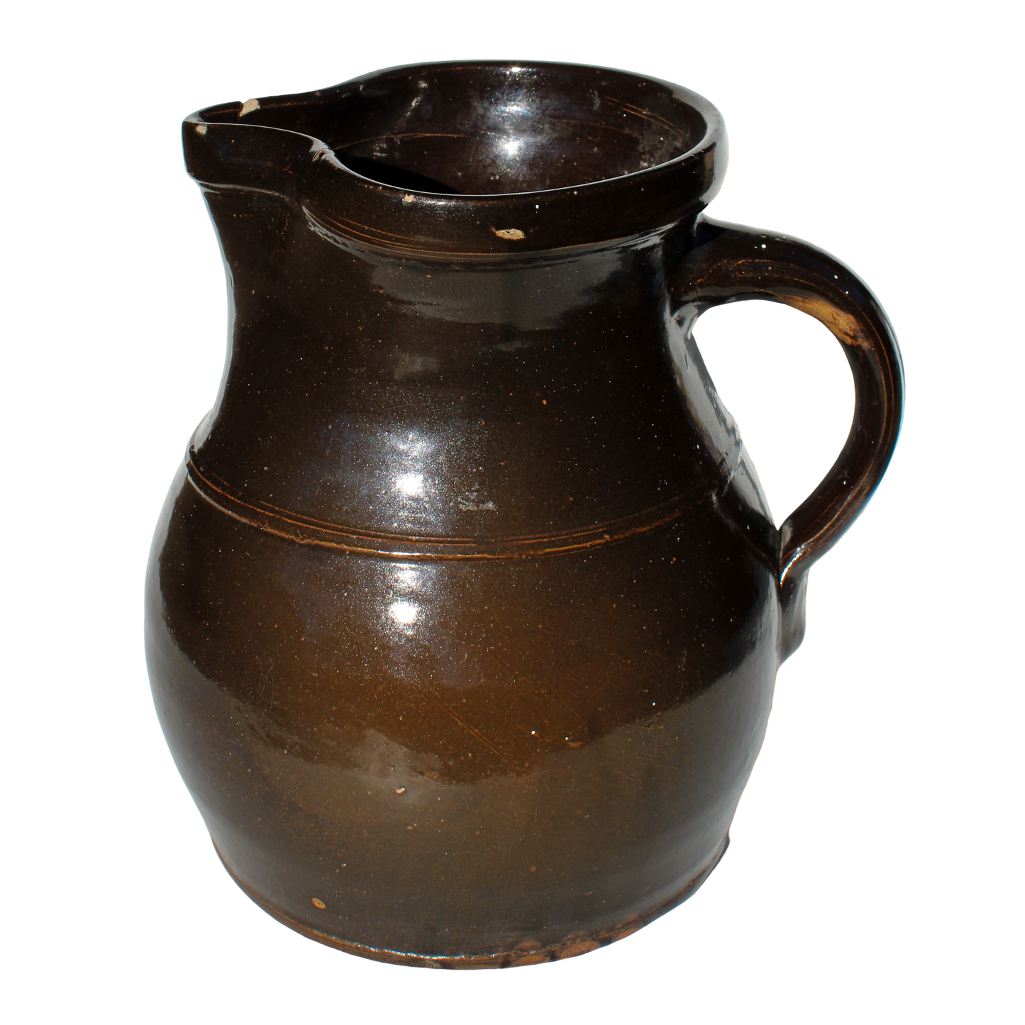 Vintage Large Brown Stoneware Pitcher