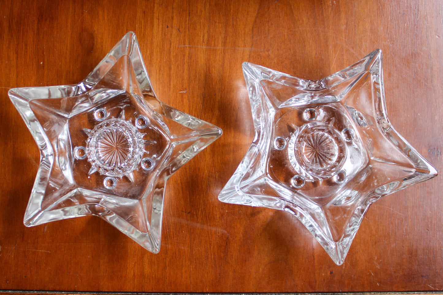 Glass Star Candle Holders - Set of 2