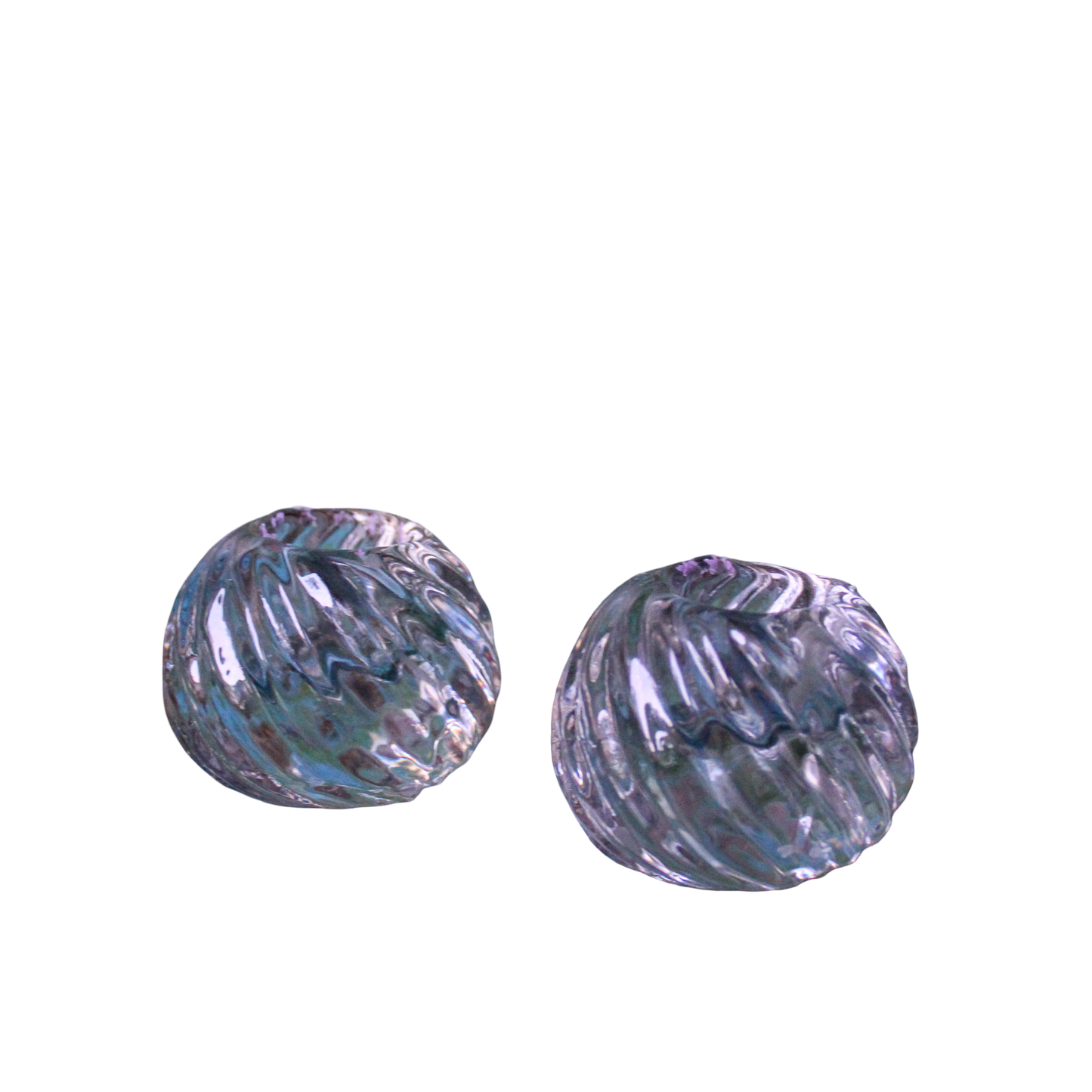 Swirl Crystal Candleholders - Set of 2