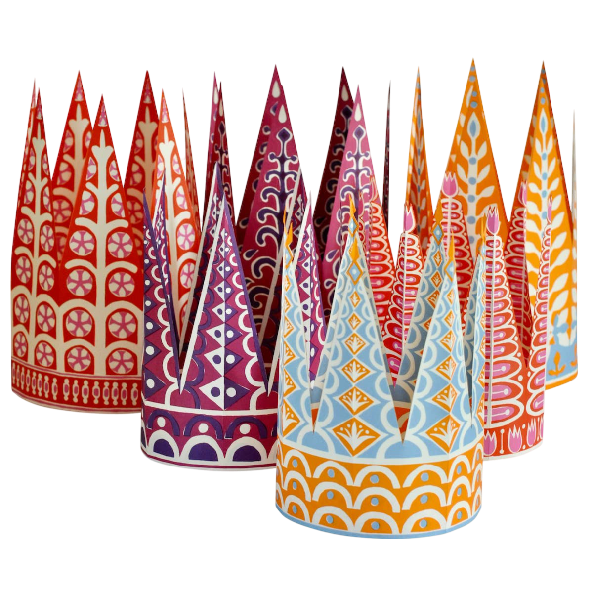 Set of Six Fabulous Paper Party Crowns