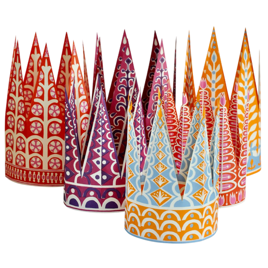 Set of Six Fabulous Paper Party Crowns