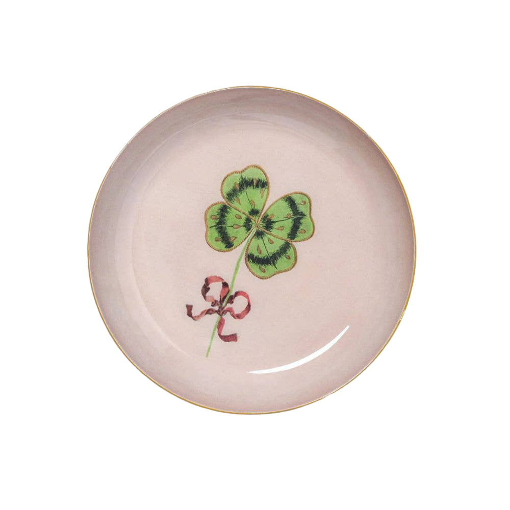 Round Enamel Mini Tray - Clover