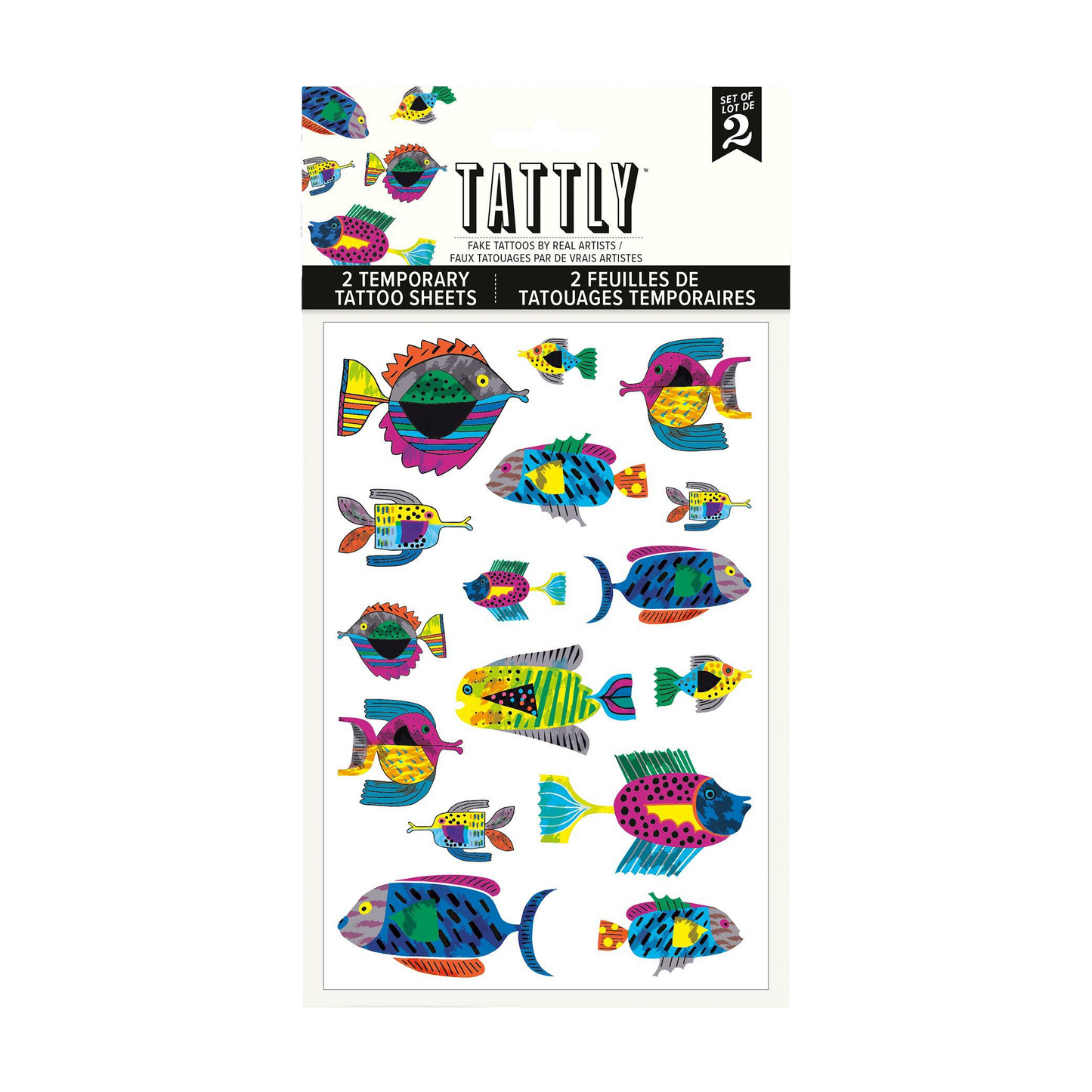 Fish Flurry Tattoo Sheets - Set of 2
