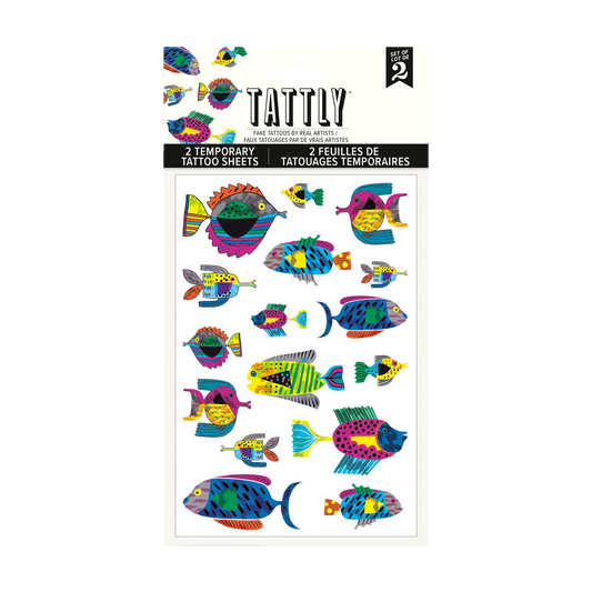 Fish Flurry Tattoo Sheets - Set of 2