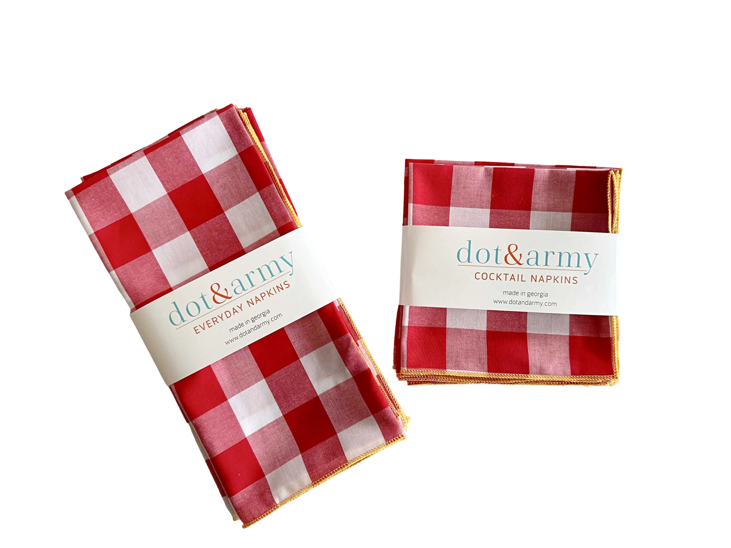 Gingham Check Cloth Napkins - Set of 4