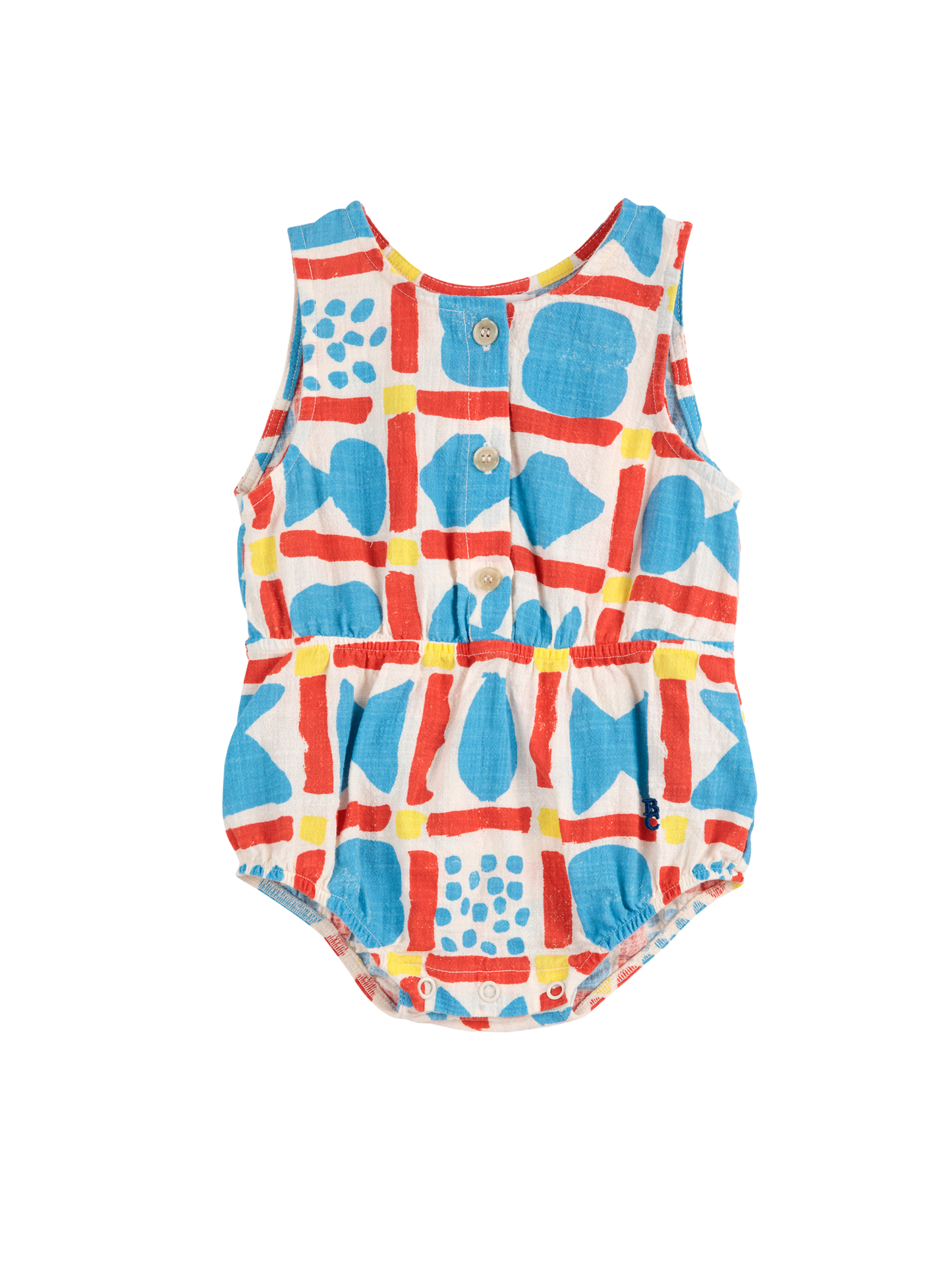 Geometric Game Woven Romper