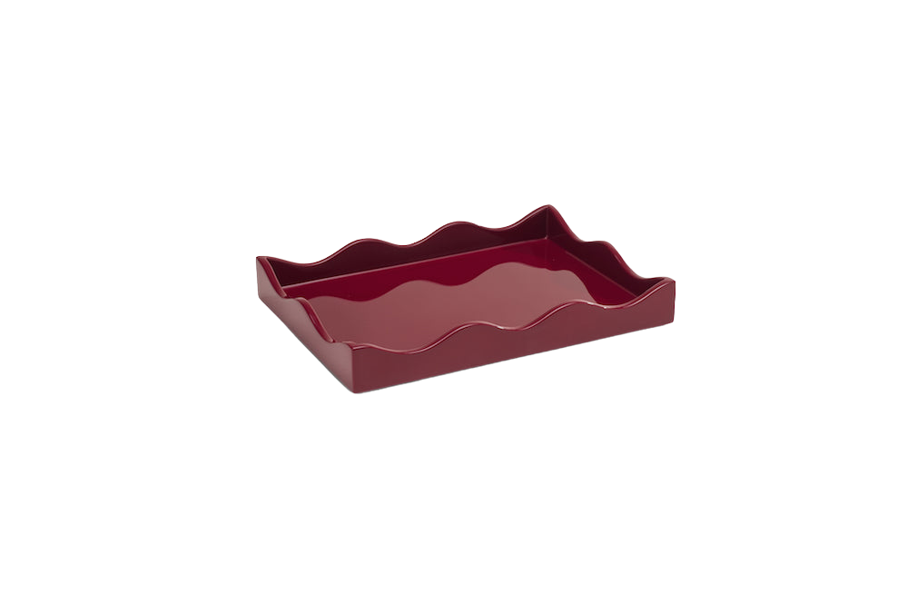 Rita Konig Belles Rives Lacquer Tray - Bordeaux Red