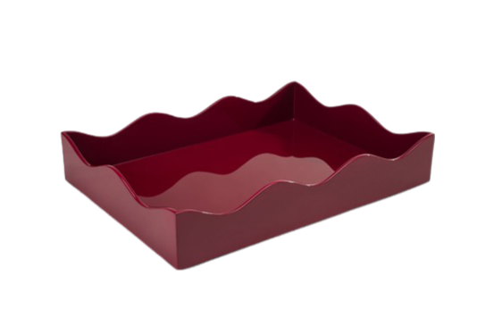 Rita Konig Belles Rives Lacquer Tray - Bordeaux Red