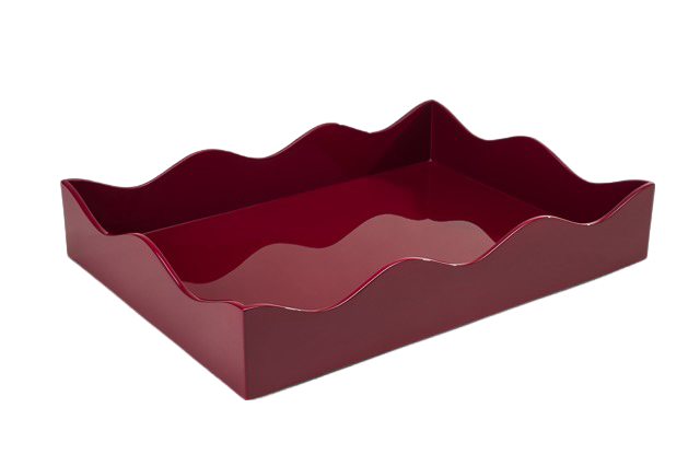 Rita Konig Belles Rives Lacquer Tray - Bordeaux Red