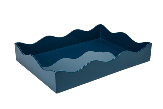 Rita Konig Belles Rives Lacquer Tray - Marine Blue