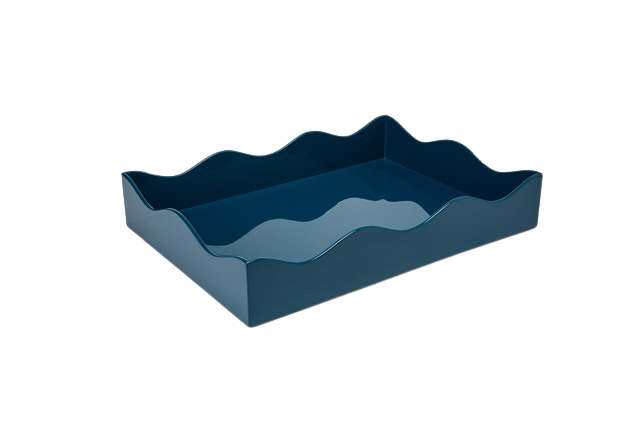 Rita Konig Belles Rives Lacquer Tray - Marine Blue