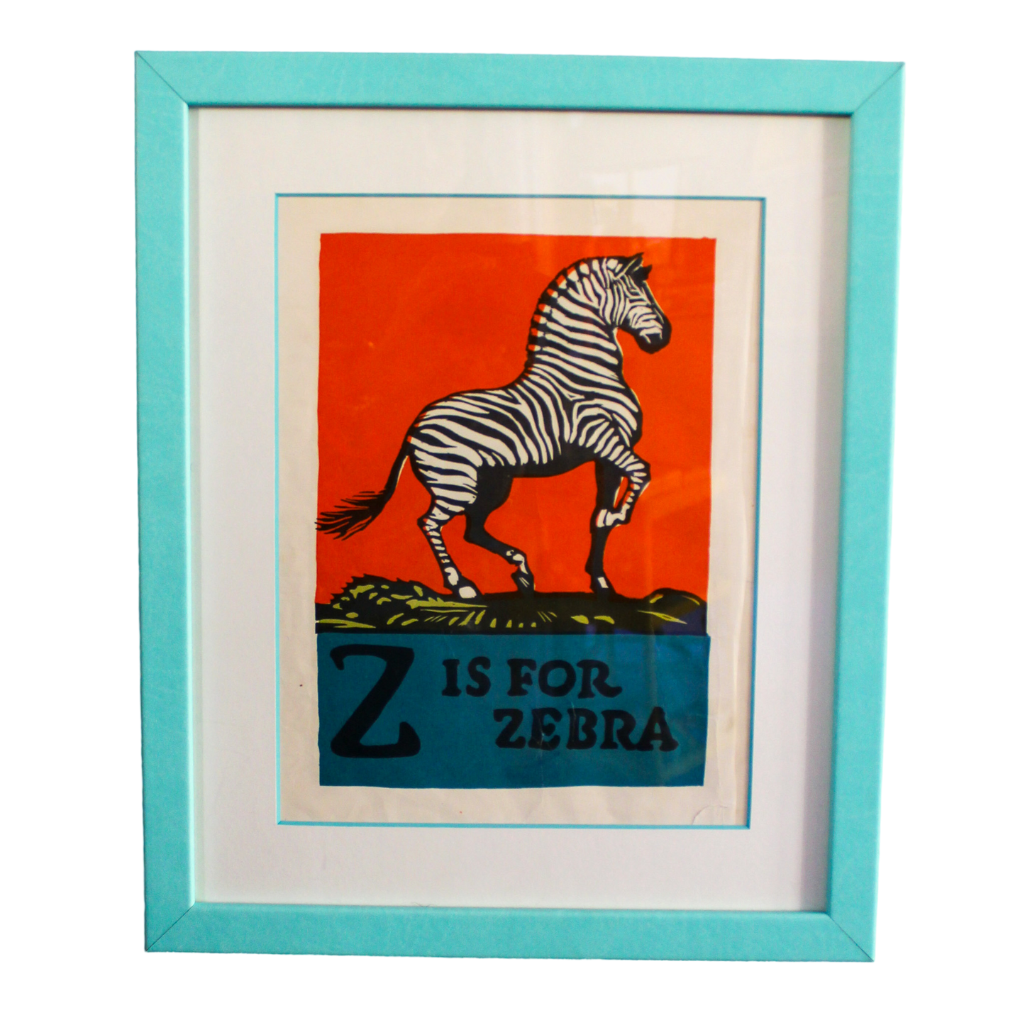 Framed "Z is for Zebra" from First Edition (1923) ABC Book by C.B. Falls