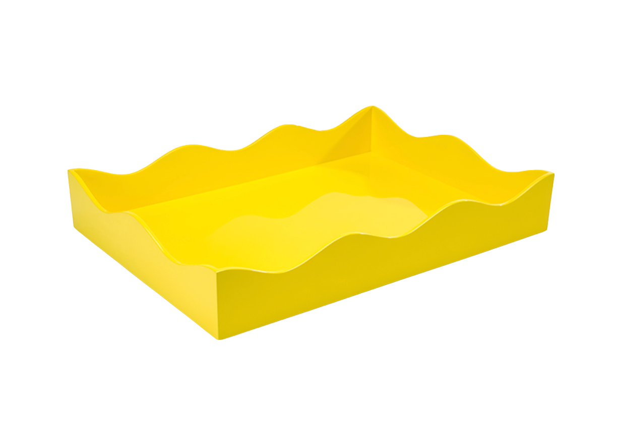Rita Konig Belles Rives Lacquer Tray - Citron Yellow