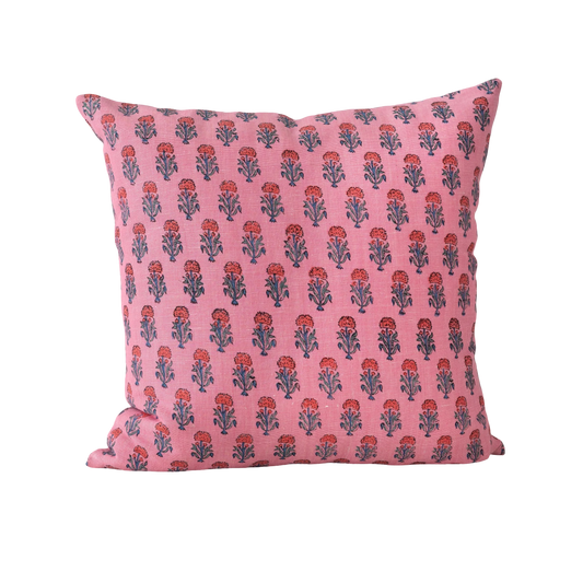 Block Print Pillow - Fuchsia
