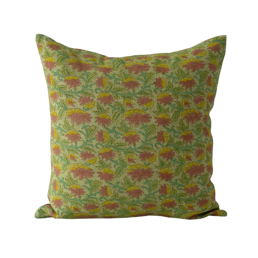 Block Print Pillow - Green