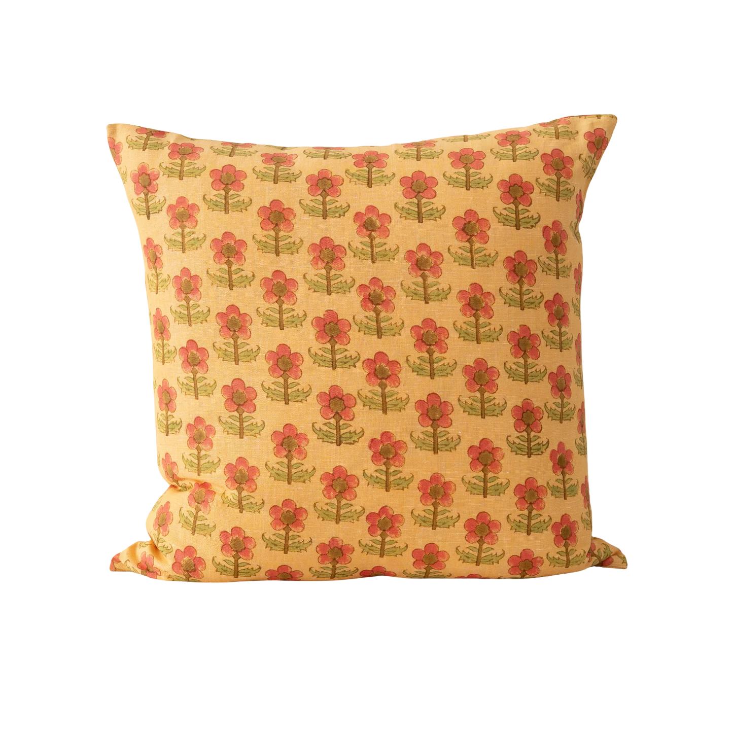 Block Print Pillow - Yellow