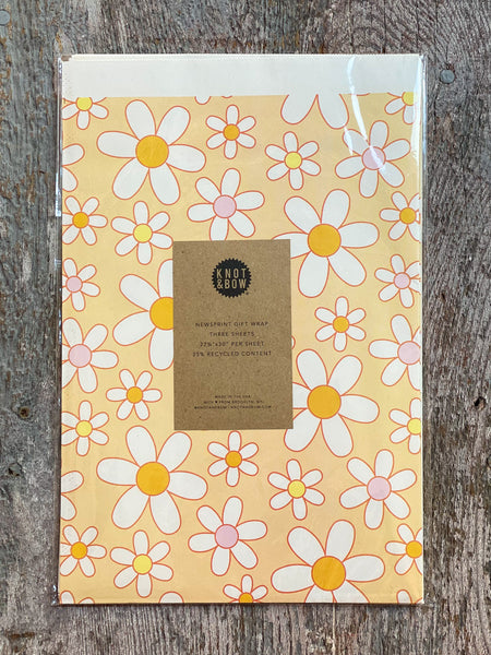 Fall Floral Orange & Beige Wrapping Paper