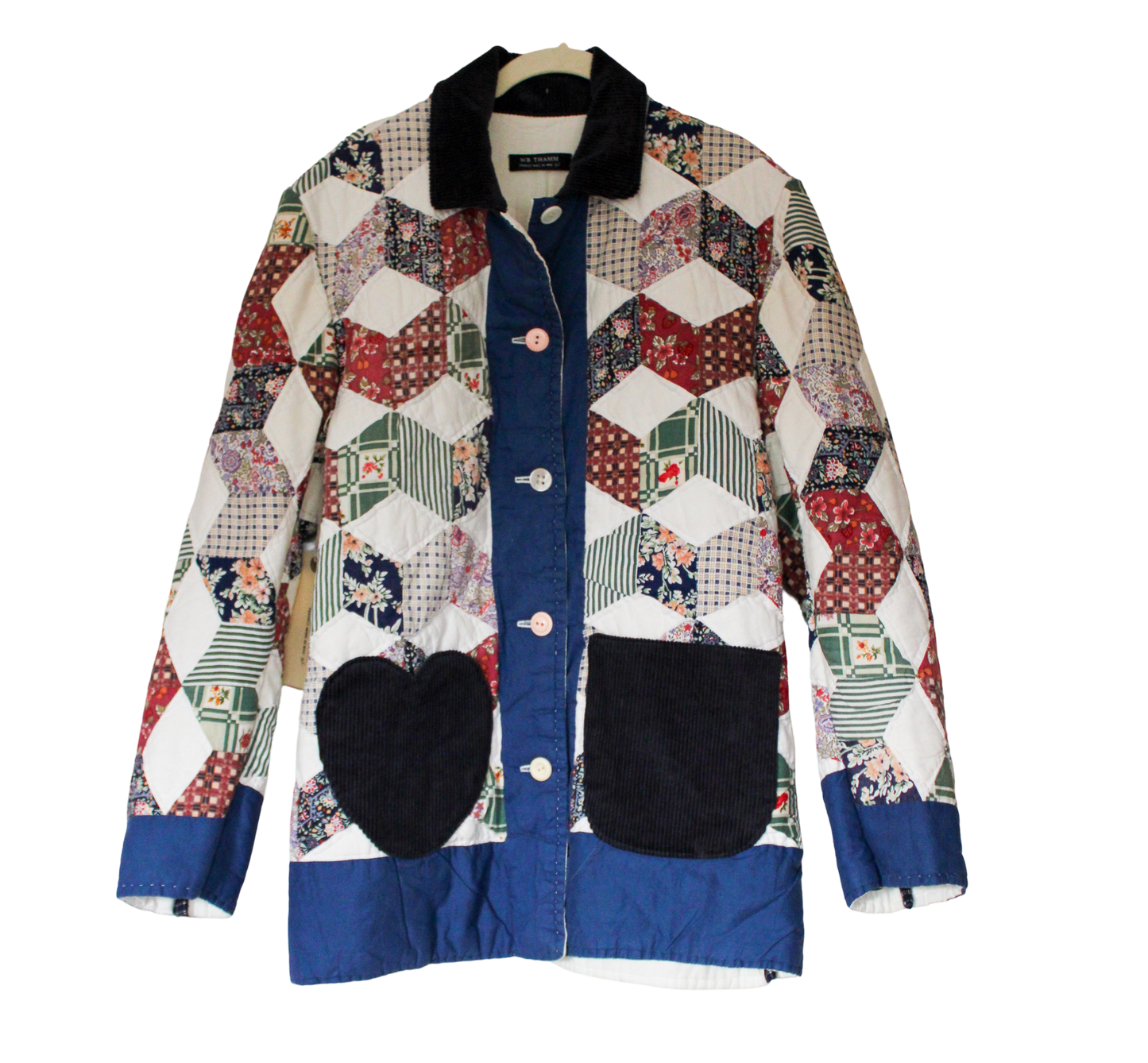Quilt Chore Jacket - 1980s Tumbling Blocks