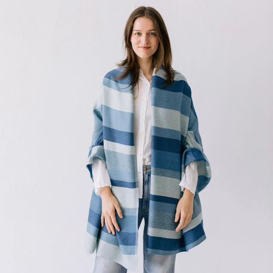 Desert Shawl - Denim Stripe