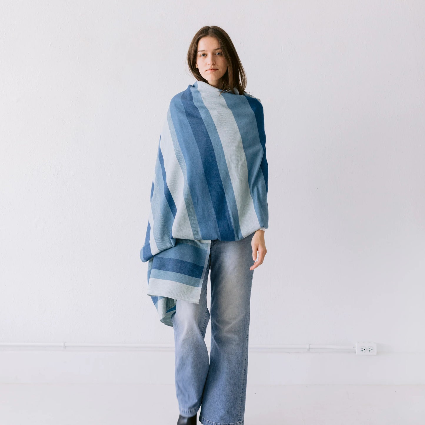 Desert Shawl - Denim Stripe