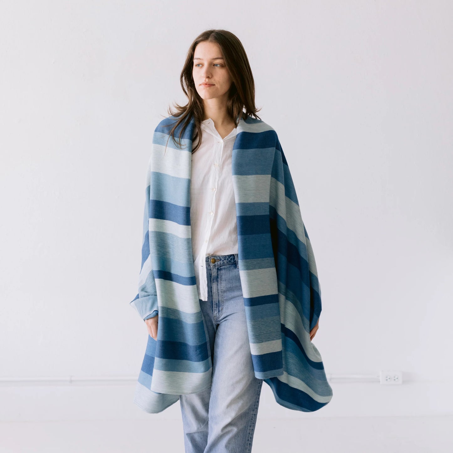 Desert Shawl - Denim Stripe