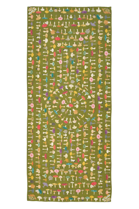 S&B x John Derian Green 'Fungi' Linen Tablecloth