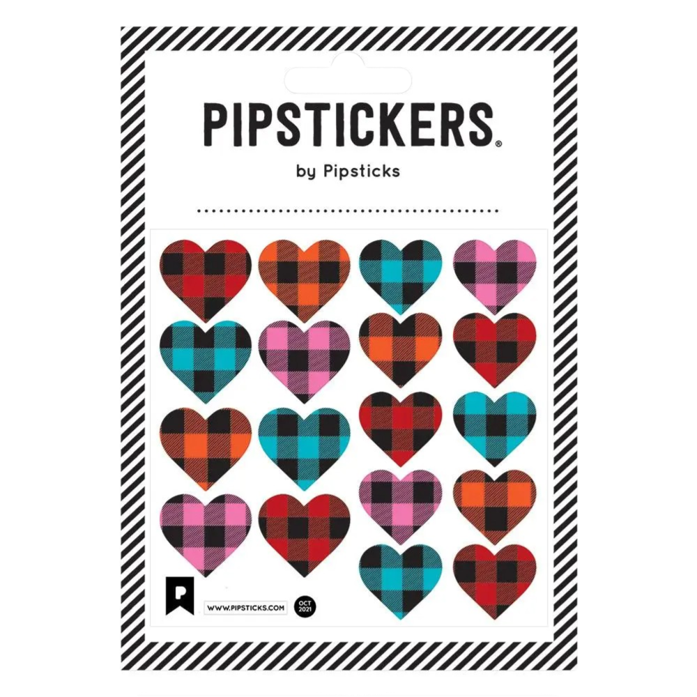 Fuzzy Flannel Hearts Stickers
