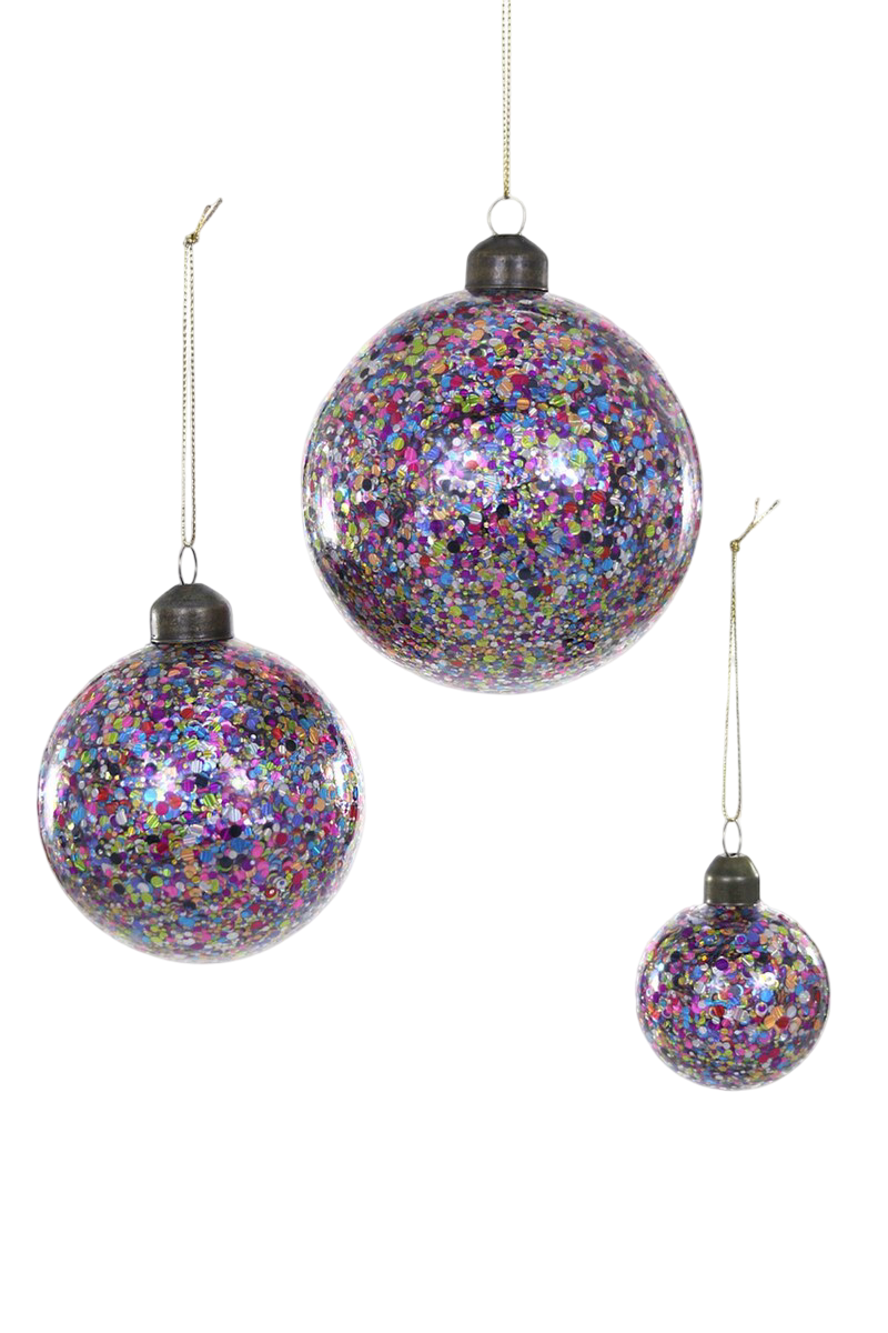 Glitter Confetti Bauble Ornaments