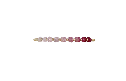 Gold Filled Ball Bracelet 2mm - Pink Sugar Ombre
