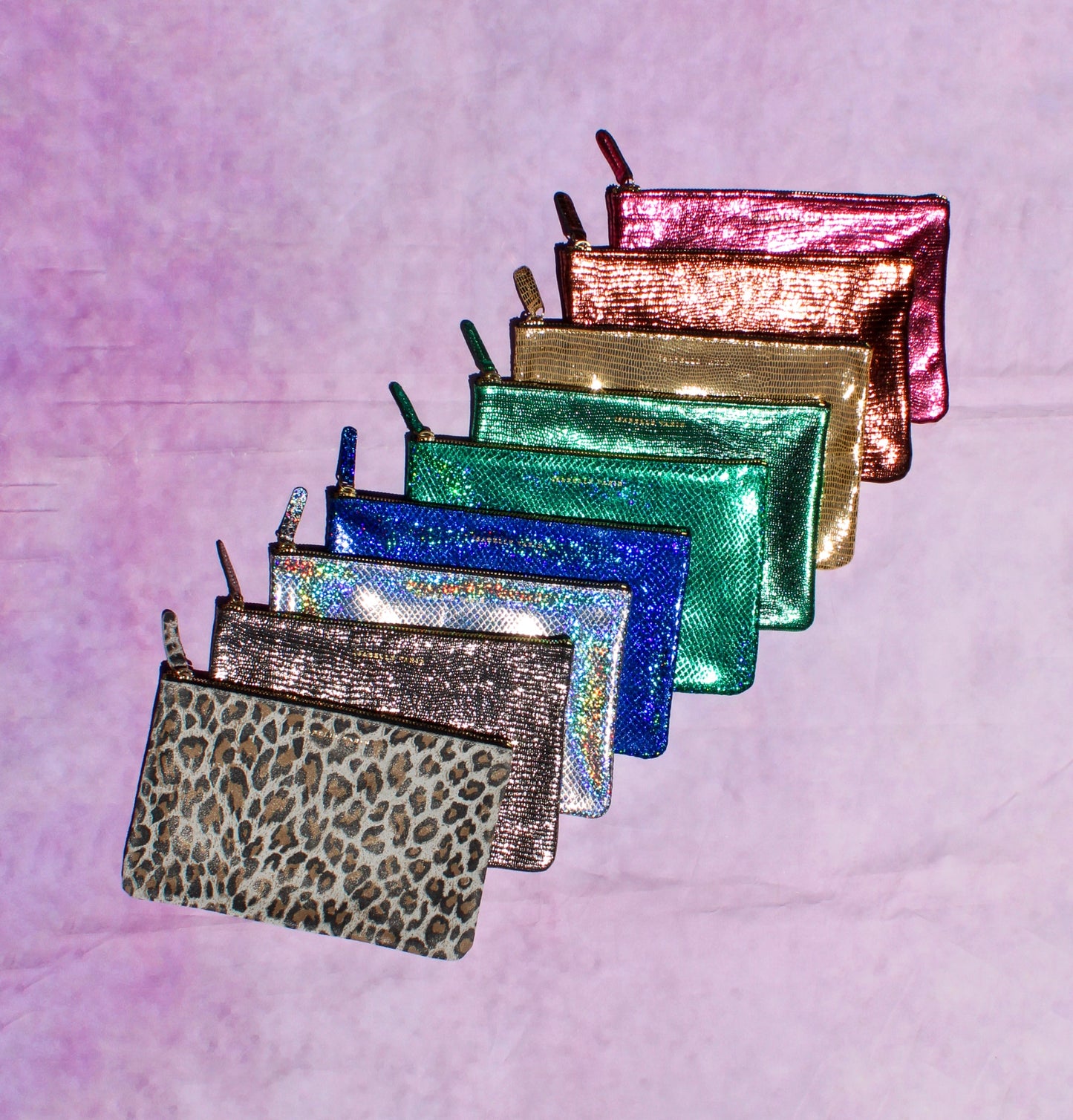 Shimmer Leather Pouch - Small