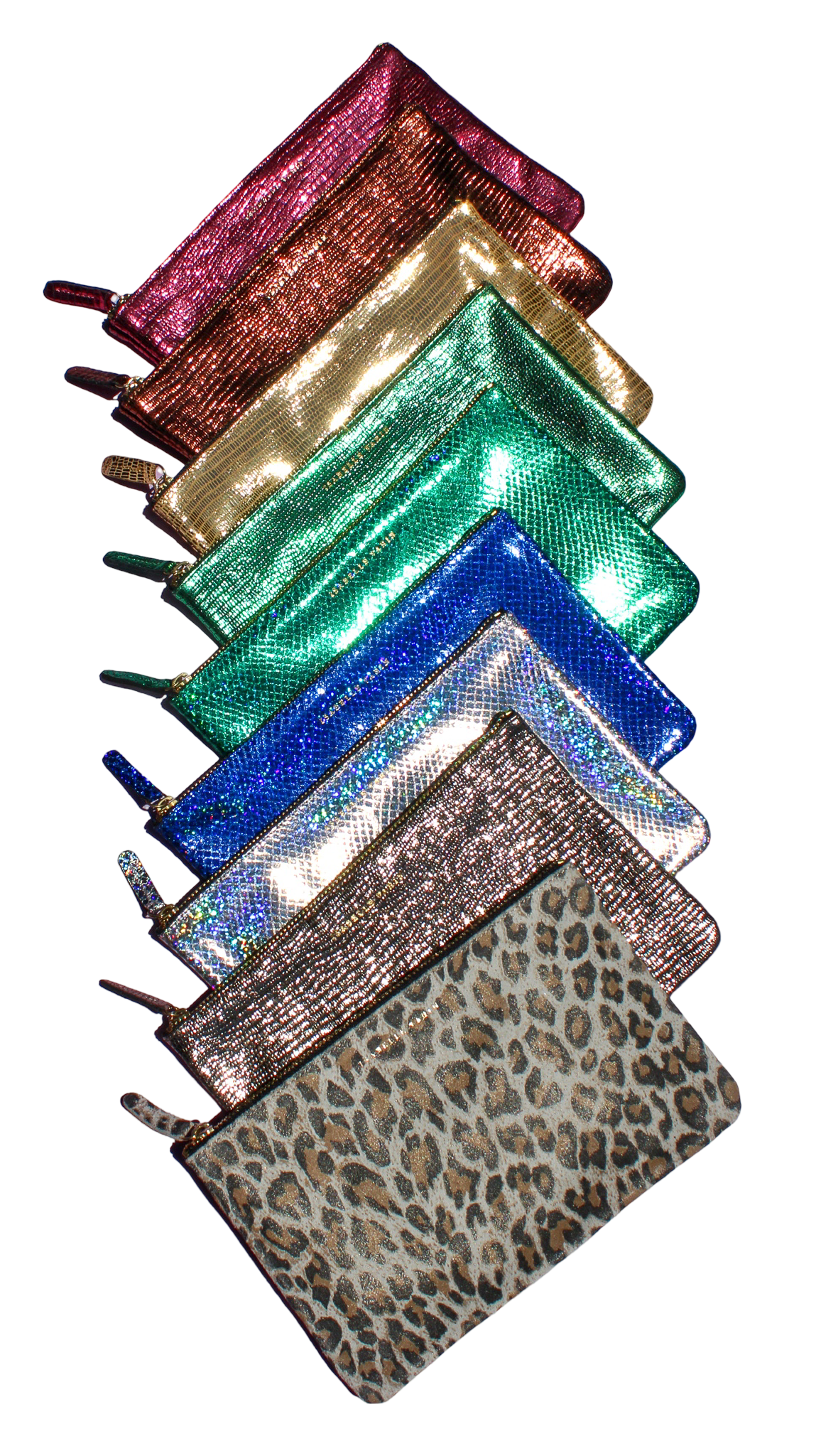 Shimmer Leather Pouch - Medium