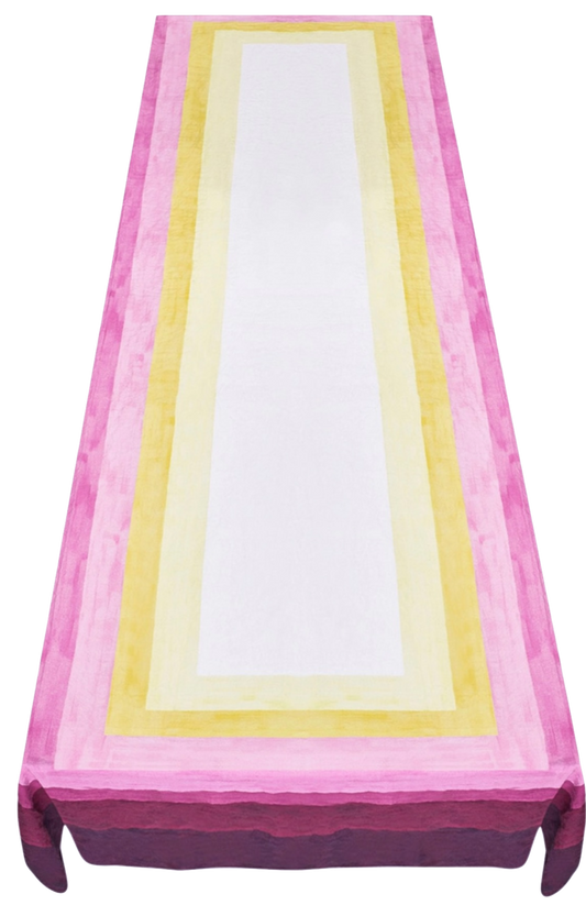 Shades of Pink Linen Tablecloth