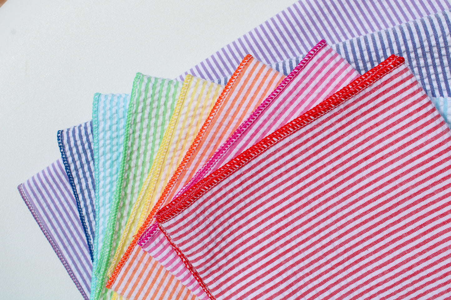 Rainbow Seersucker Napkins - Set of 8