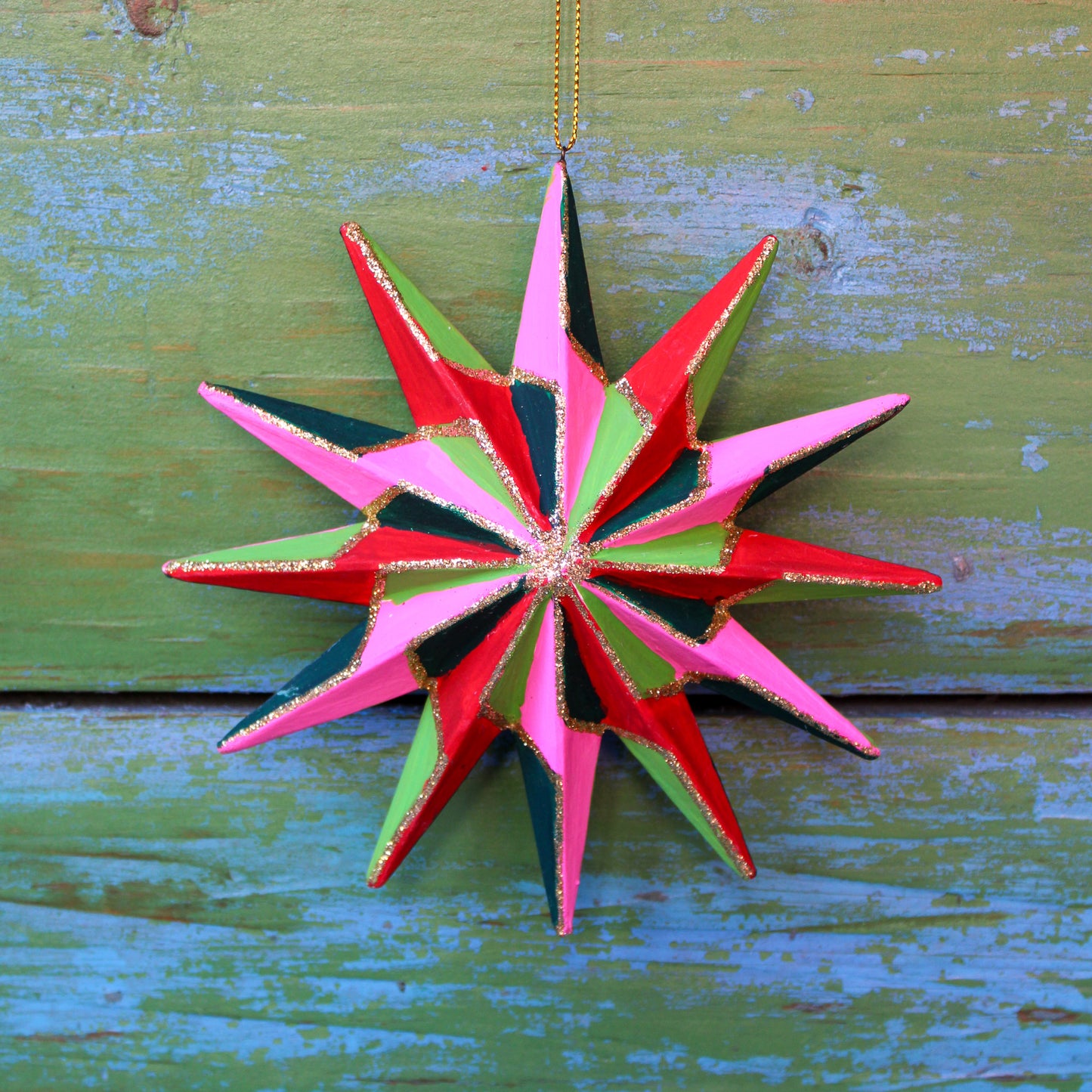 Pinwheel Glitter Star Ornament
